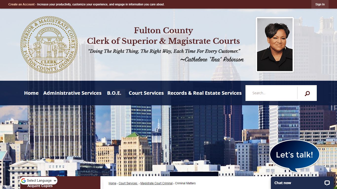 Criminal Matters | Fulton County Superior Court, GA